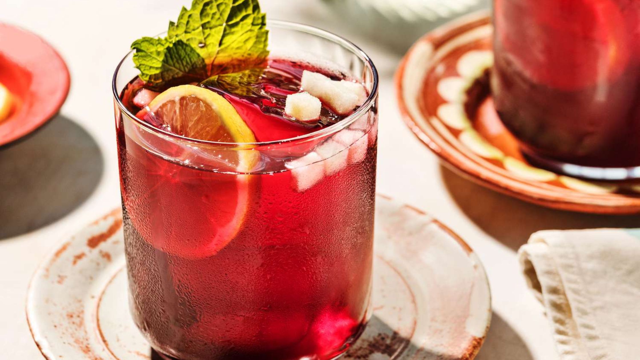 Guava ponche with sweet vermouth